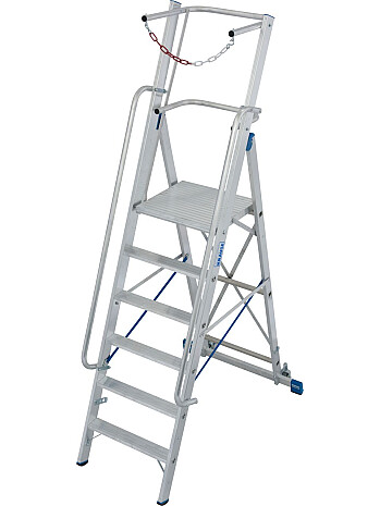 KRAUSE Stabilo drabina z platformą i barierkami 6 stopni + rolki